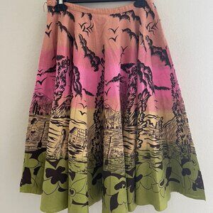 MILLENIUM Multi-Colored 100% Cotton Swing Skirt with Sequins: NWOT! Medium  In B
